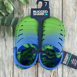 Baby Toddler Boys Casual Fuzzy Lined Clogs Slippers Sandals Shoes Size 7